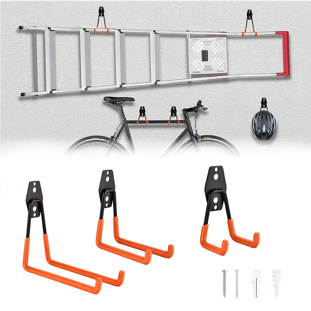 Workshop Tools Organizer - ตะขอแขวนติดผนังแบบหนา สำหรับจัดเก็บในโรงรถ จักรยาน บันได ตะขอแขวนกันลื่น สำหรับเก็บอุปกรณ์ทำสวน