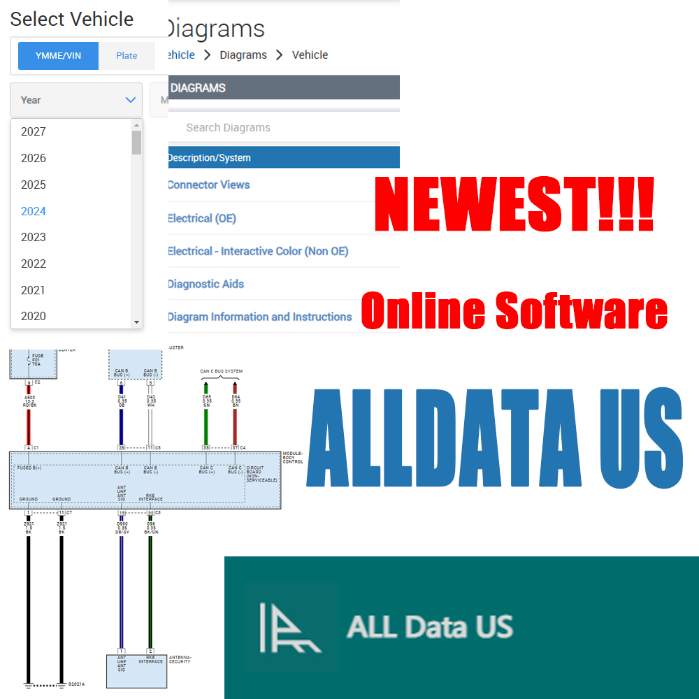 Workshop Tools Diagram - 2026 Alldata US เวอร์ชันเต็ม บัญชีเข้าใช้งานออนไลน์ แผนผังการเดินสายไฟ