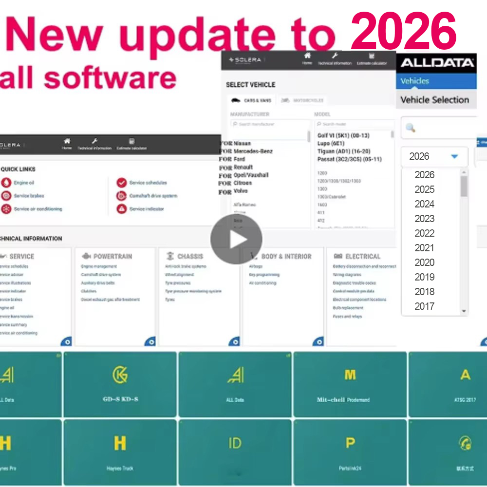 Workshop Tools Diagram - ซอฟต์แวร์ Alldata Online ปี 2026 ซอฟต์แวร์ซ่อมรถยนต์