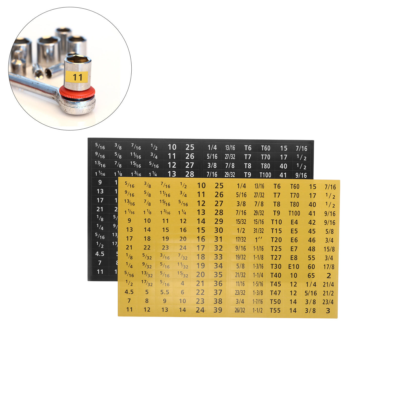 Workshop Tools Organizer - สติกเกอร์ระบุขนาดประแจซ็อกเก็ต 20 แผ่น แบบมีกาวในตัว สำหรับจัดระเบียบกล่องเครื่องมือ ถาดซ็อกเก็ต