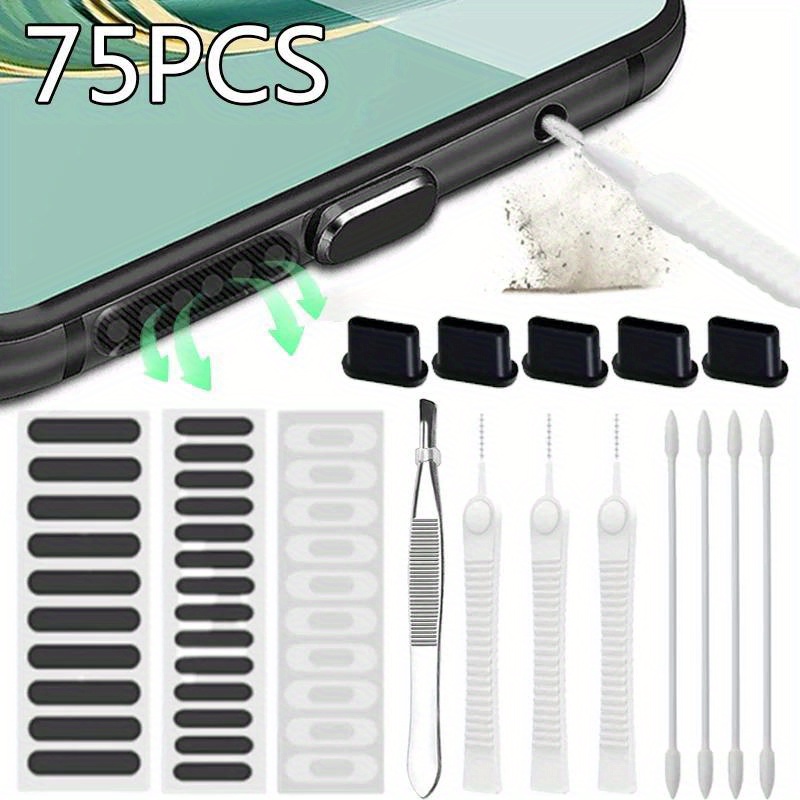 Tools Xiaomi - ชุดทำความสะอาดพอร์ตชาร์จโทรศัพท์ 75 ชิ้น สำหรับ iPhone/Samsung/Xiaomi Type
