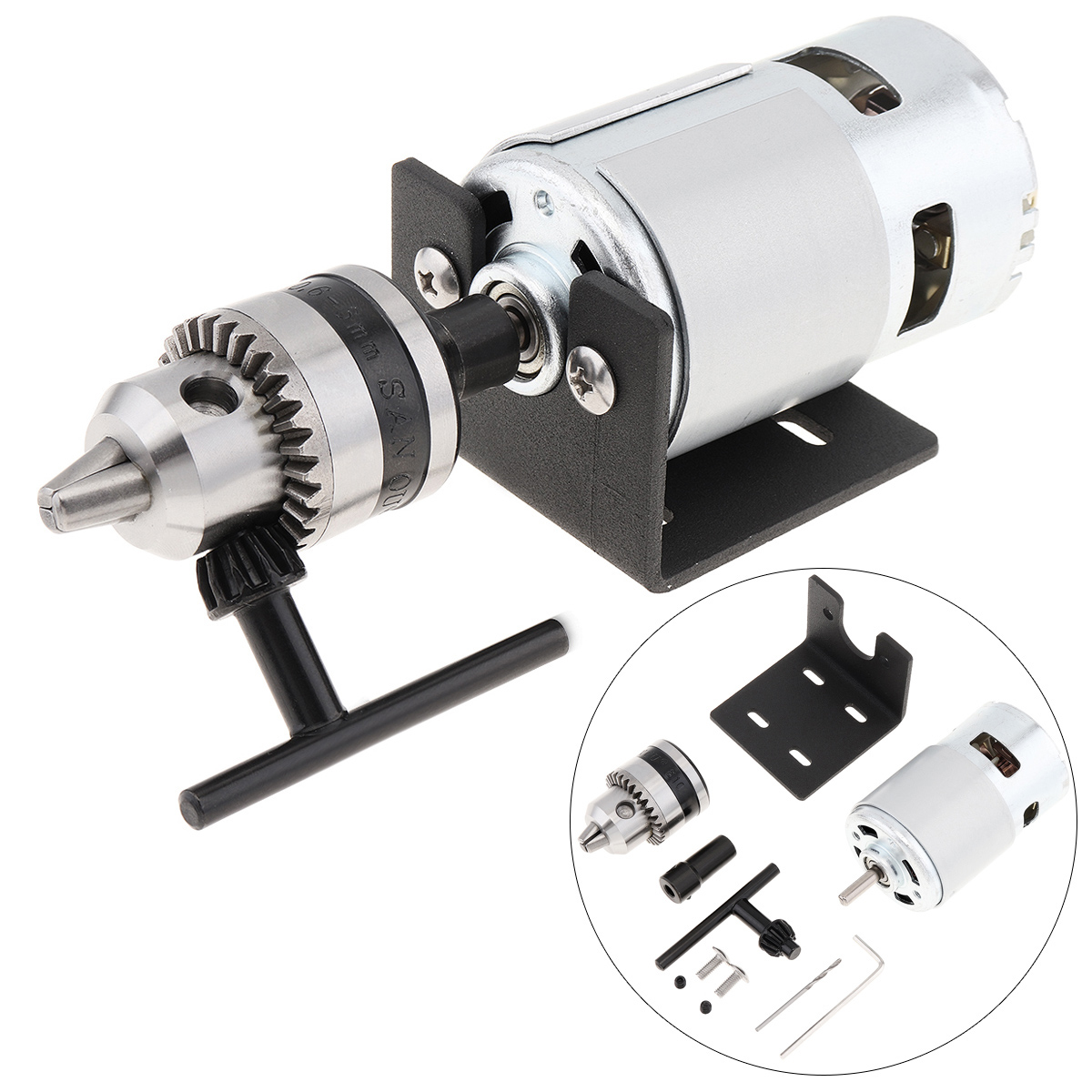 Drill Press Bench - 12-24โวลต์สว่านปากกา555/775เครื่องกลึง Alat pres Motor DIY สำหรับตัด/ขัดด้วยหัวจับดอกสว่าน