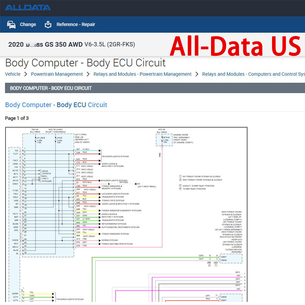 ซอฟต์แวร์ Alldata Online ปี 20 - Workshop Tools Diagram บทวิจารณ์และราคา