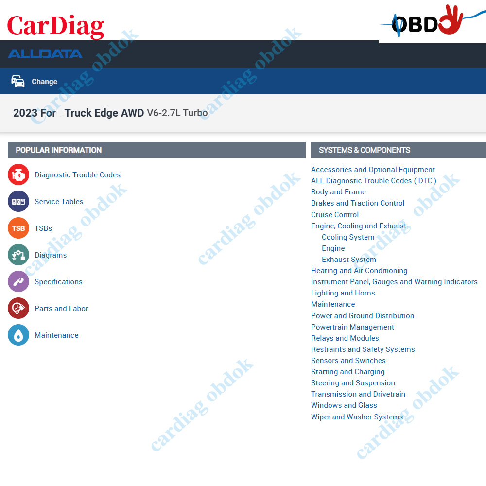 ซอฟต์แวร์ออนไลน์ Alldata US ปี - Workshop Tools Diagram บทวิจารณ์และราคา