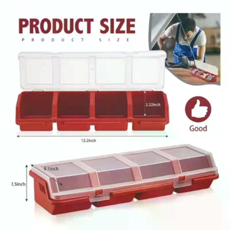 กล่องเก็บสกรูพลาสติก 4 ช่อง พร - Workshop Tools Organizer บทวิจารณ์และราคา