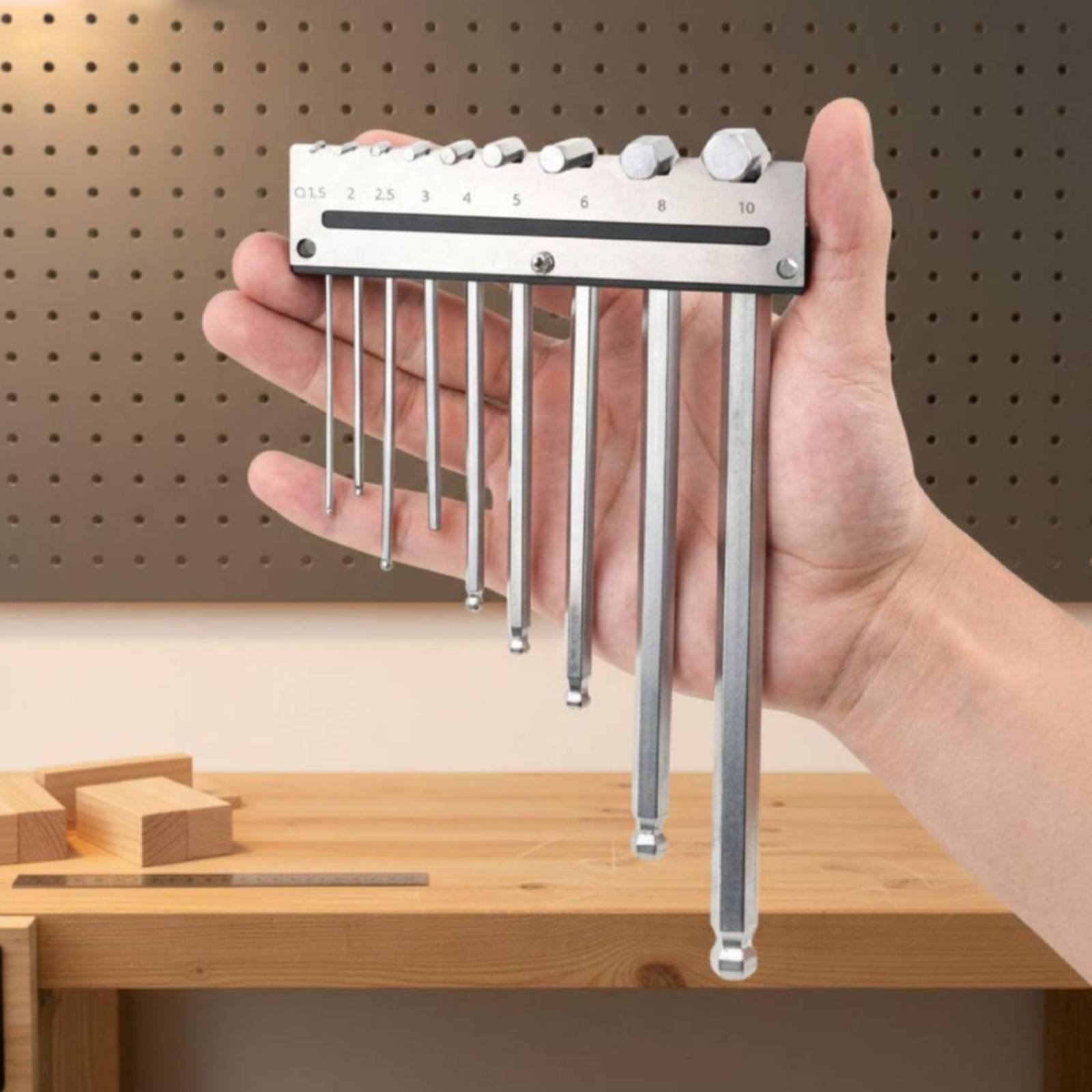 ที่แขวนประแจหกเหลี่ยมแบบติดผนั - Workshop Tools Organizer บทวิจารณ์และราคา